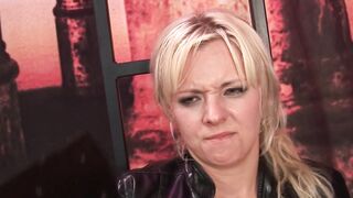 Bdsm bitch masturbating with ice cubes