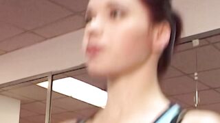 Perfect dark hair ride penis into the gym