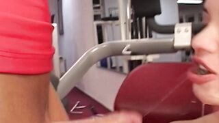 Perfect dark hair ride penis into the gym