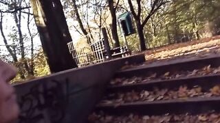 Sex seen into the park with older woman Rubina Public