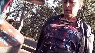 Sex seen into the park with older woman Rubina Public