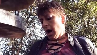 Sex seen into the park with older woman Rubina Public