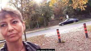Sex seen into the park with older woman Rubina Public