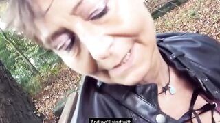 Sex seen into the park with older woman Rubina Public