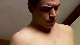 Straight guy slips out of his boxers exposing his huge cock