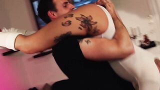 Freaky gymnast gets facialized