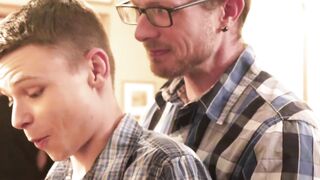 BoysAndDads.com - Young Austin Young spit roasted hard by me and Jacob