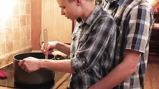 BoysAndDads.com - Young Austin Young spit roasted hard by me and Jacob