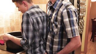 BoysAndDads.com - Young Austin Young spit roasted hard by me and Jacob