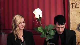 Blonde mom blowing dick
