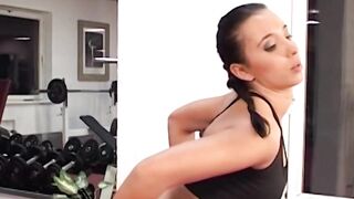 Dark Haired hottie gets titted plowed inside the gym