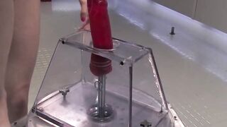 Hairy pussy teen rides machines