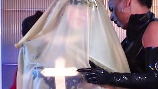 Slaves into latex gets punished