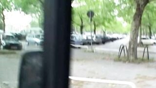 Chicks gets banged into the van
