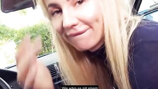 Vehicle sex seen with slender blonde Tania Swank