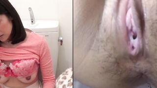 Horny babe uses vibrator on her hard nipples and wet pussy