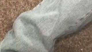 Mature blond amateur masturbates small cock solo and cums