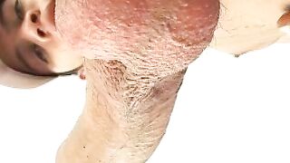 Claudio strips naked and shows his uncut twink latin dick