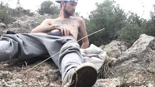 Young amateur Jacob Daniels jerking off his rock hard cock