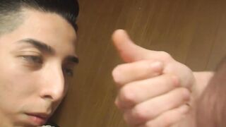 Latino Rion Rivers facialized by his straight thuggish buddy
