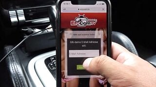 Fucking inside the vehicle at the drive-inside with a turned on MILF