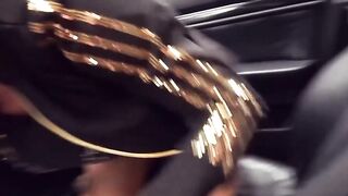Fucking inside the vehicle at the drive-inside with a turned on MILF
