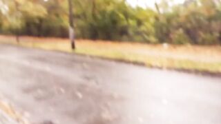 Fucking inside the vehicle at the drive-inside with a turned on MILF