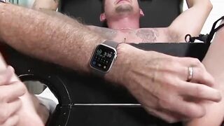 Bound buff hunk dominated with armpit and toe tickling
