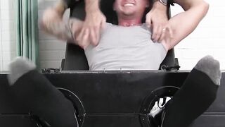 Bound buff hunk dominated with armpit and toe tickling