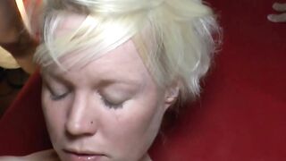 Cummed sex group sex AO with short-haired Miss S.