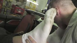 Hunk Manuel Skye sucks his buddies toes and licks his feet