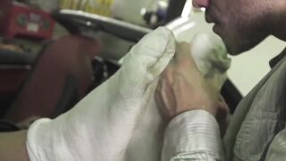 Hunk Manuel Skye sucks his buddies toes and licks his feet