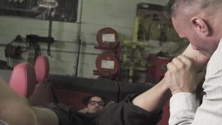 Hunk Manuel Skye sucks his buddies toes and licks his feet