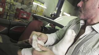 Hunk Manuel Skye sucks his buddies toes and licks his feet