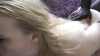 Normal blonde with natural melons fucks BBC