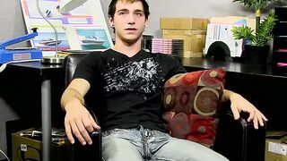 Kevin Grover wanking his dick before busting a nut in a solo