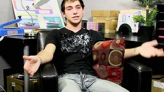 Kevin Grover wanking his dick before busting a nut in a solo