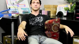 Kevin Grover wanking his dick before busting a nut in a solo