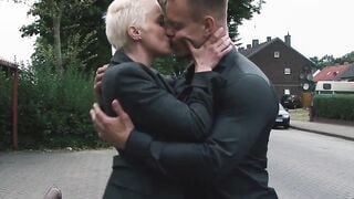 Short haired blonde cougar Mila Milan seduces
