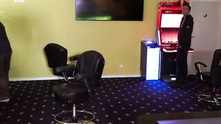 Blowjobs for everyone inside a outdoor arcade