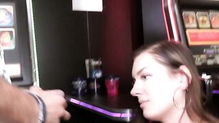 Blowjobs for everyone inside a outdoor arcade