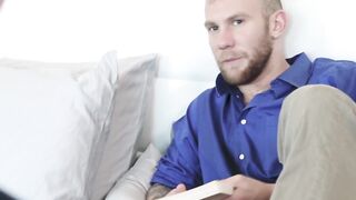 Tattooed bearded hunk fucking young twink bareback here