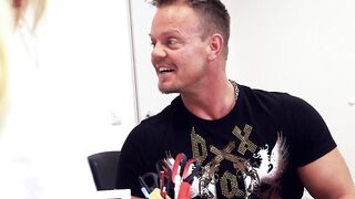 Woman doctor fucks sex pill tester inside doctors office