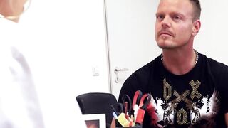 Woman doctor fucks sex pill tester inside doctors office