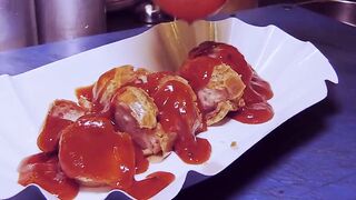 Influencer having a three-hole fucked into a currywurst stall