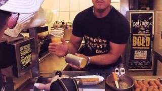 Influencer having a three-hole fucked into a currywurst stall
