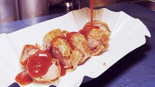 Influencer having a three-hole fucked into a currywurst stall