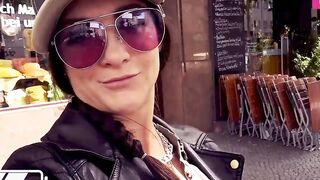 Influencer having a three-hole fucked into a currywurst stall