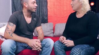 Mature blonde seduced by a young applicant