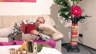 Old German blonde with hanging natural titted